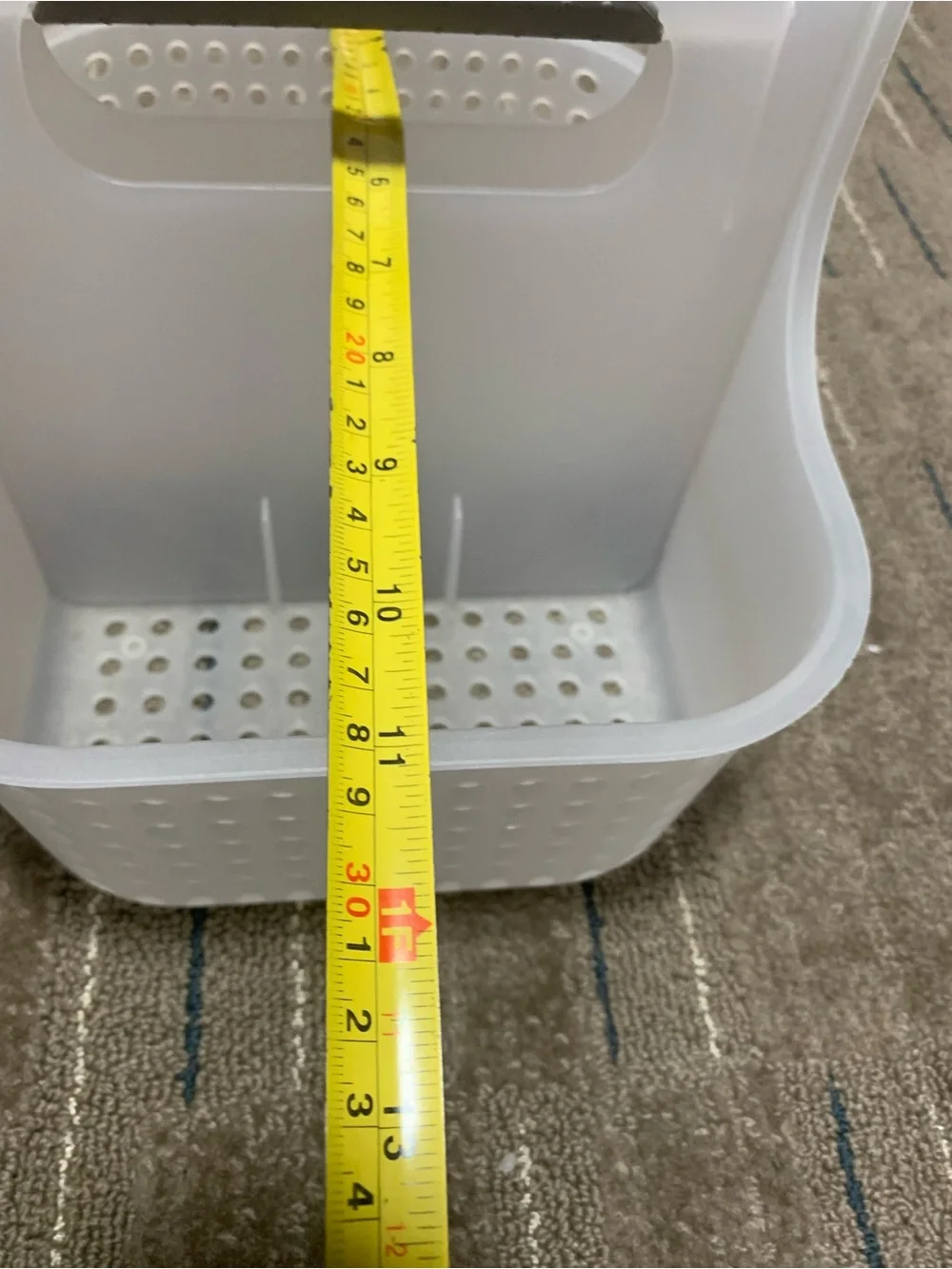 White Plastic Double Caddy with Handle